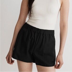 Madewell Black Pull On Shorts Relaxed Cotton Blend Summer Shorts Size XXS